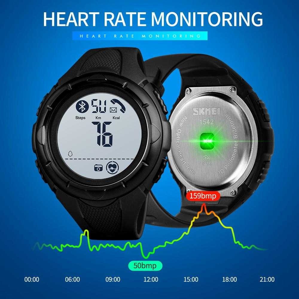 Skmei Jam Tangan Smartwatch Pria Bluetooth Pedometer Heartrate Jamtangan Bluetoth Cowok Keren