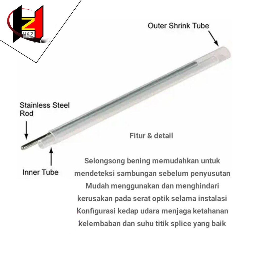 Protection Sleeve 6cm 50 pcs/sambungan fiber optik selongsong