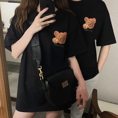 MYSTIQUE.ID-BAJU KAOS COUPLE BEAR COOKIE T-SHIRT LUCU DAN AESTHETIC