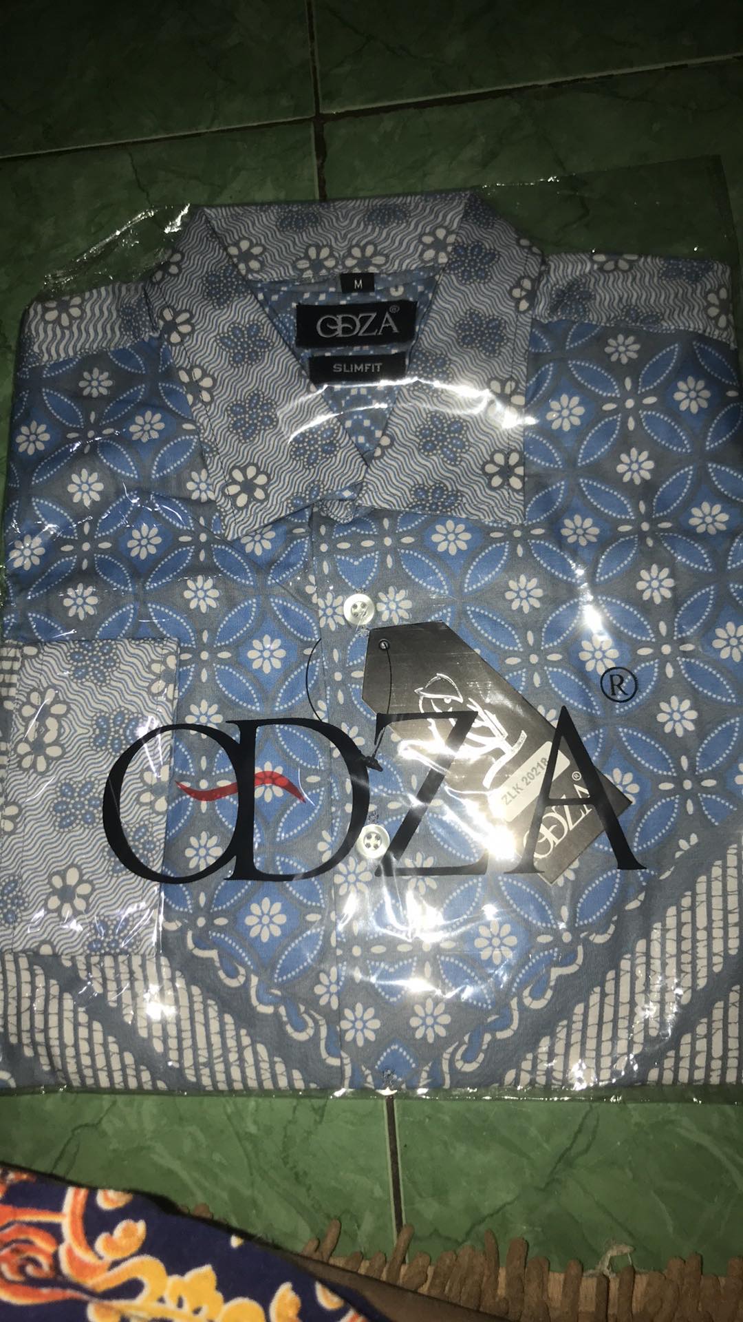 Odza Hem Lengan Panjang Pria Modern Slimfit Sogan Katun Berkualitas Printing Solo Kemeja Batik