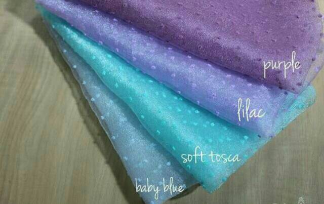 Jilbab segiempat Organza dot