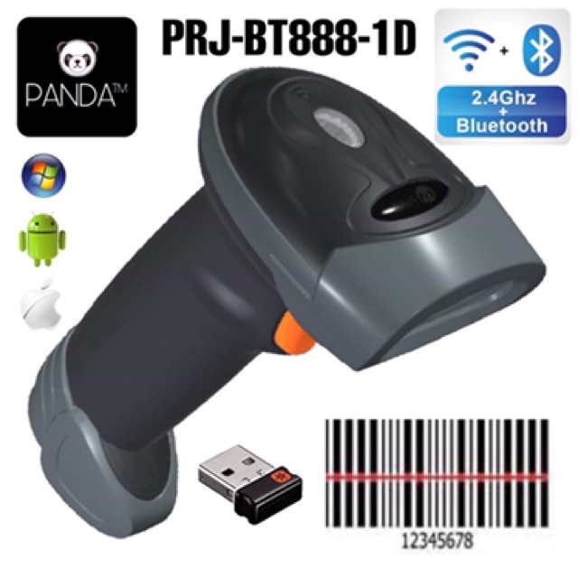 Wireless Bluetooth 1D Laser Barcode Scanner PANDA PRJ-BT888-1D for Android &amp; IOS