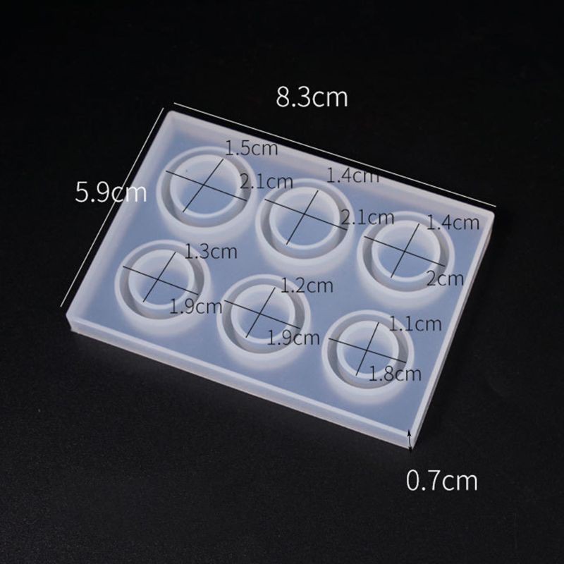 Moonlight&quot; 4/6 Grid DIY Handmade Rings Shape Silicone Epoxy Mold UV Resin Moulds Pendant Tools Jewelry