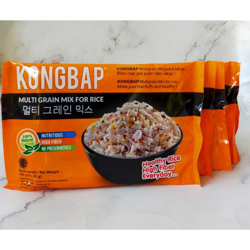 

Kongbap Multi Grain Mix For Rice 150g ( 6 × 25g ) Kongbab Multi Grain Mix Beras Organik