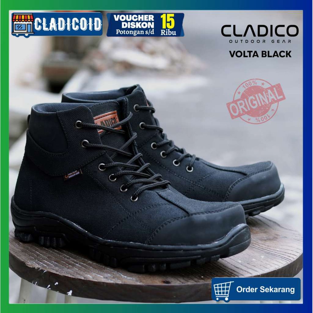 SEPATU SAFETY PRIA UJUNG BESI KERJA LAPANGAN PROYEK OUTDOOR MODEL KEREN CLADICO VOLTA ORIGINAL