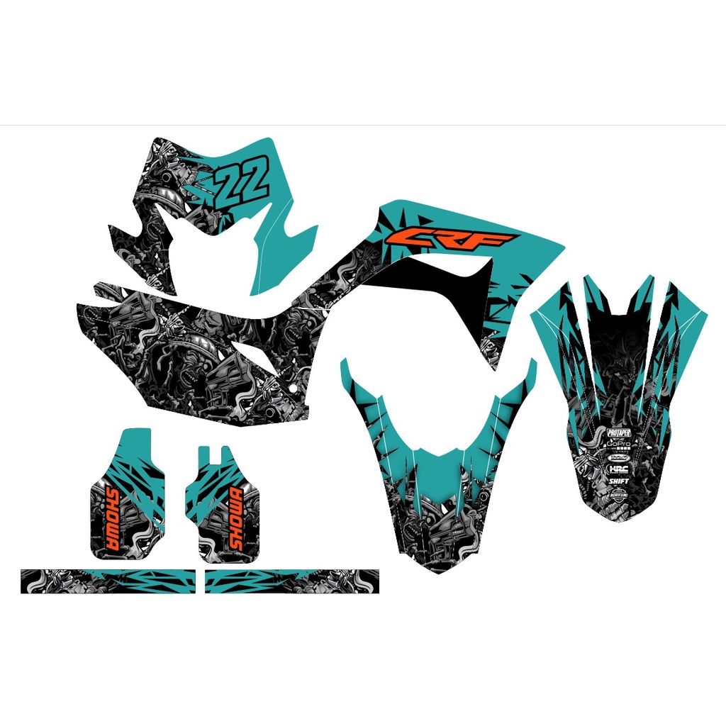 Decal Stiker CRF 150 L Dekal Sticker Striping Custom Full Body CRF 150L Biru Tosca