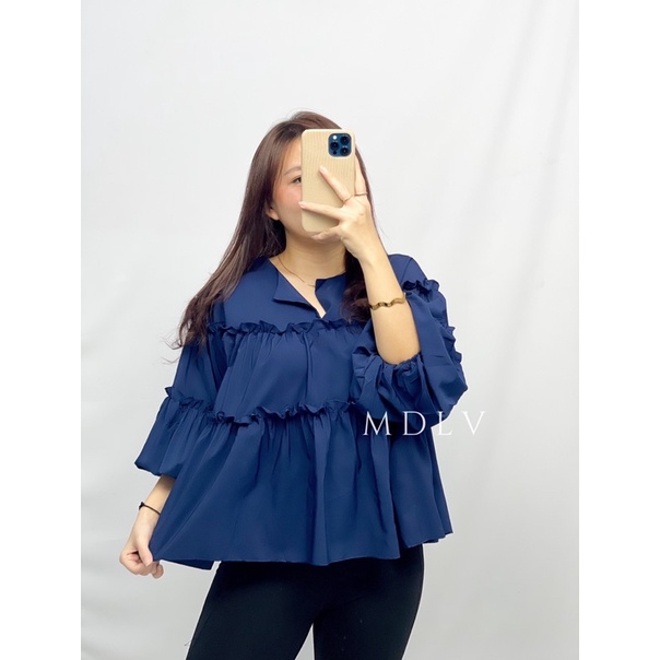 MDLV ~ 8658# Ricciarda Babydoll Top Atasan Blouse Baby Doll Fashion Import