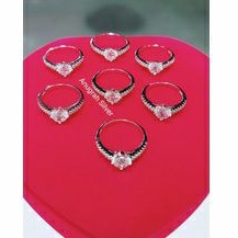 (COD)Cincin wanita perak asli 925 remaja &amp; dewasa size:7-7,5-10-10,5-11-11,5 model Solitaire mata zircon putih kilau/Silver lapisan emas putih murni!!!