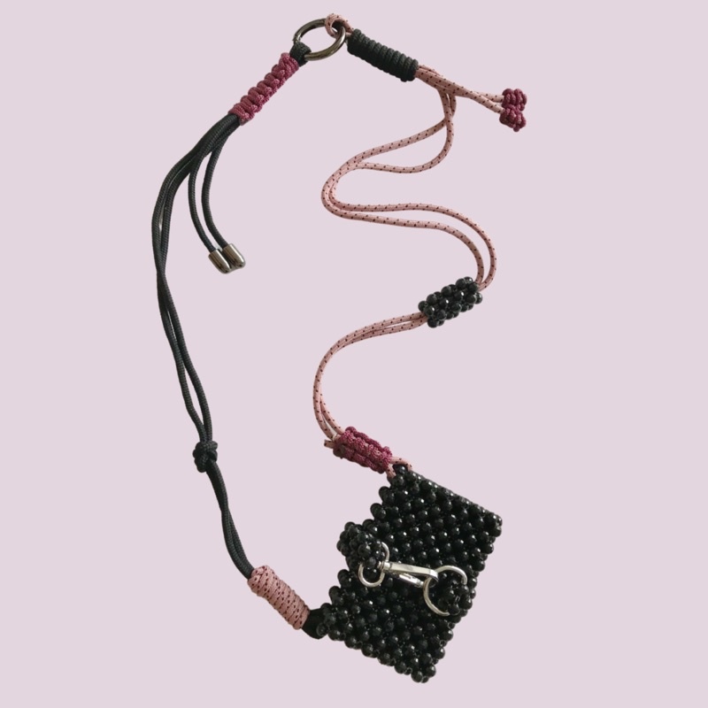 Allure Micro Bag - beaded bag with macrame strap/ tas manik-manik