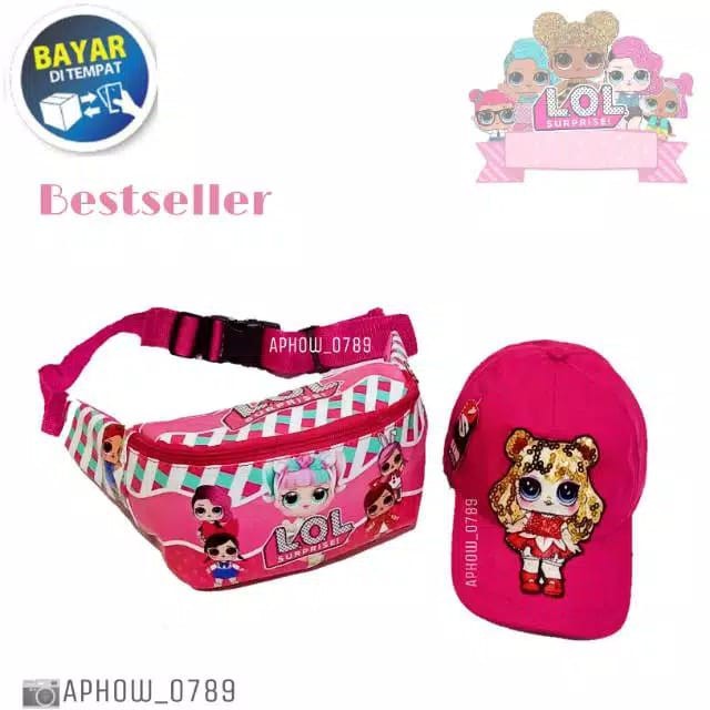 KSO_BAG - Tas Selempang WaistBag Anak Perempuan 2In1 Termurah Motif Carakter LOL PRINTING Lucu