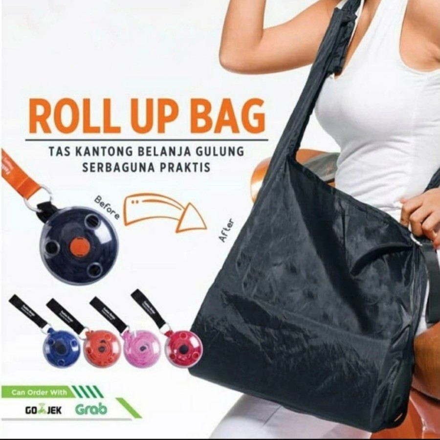 Tas Belanja / Shopping Bag Roll / Tote bag Portable Yoyo Spiral