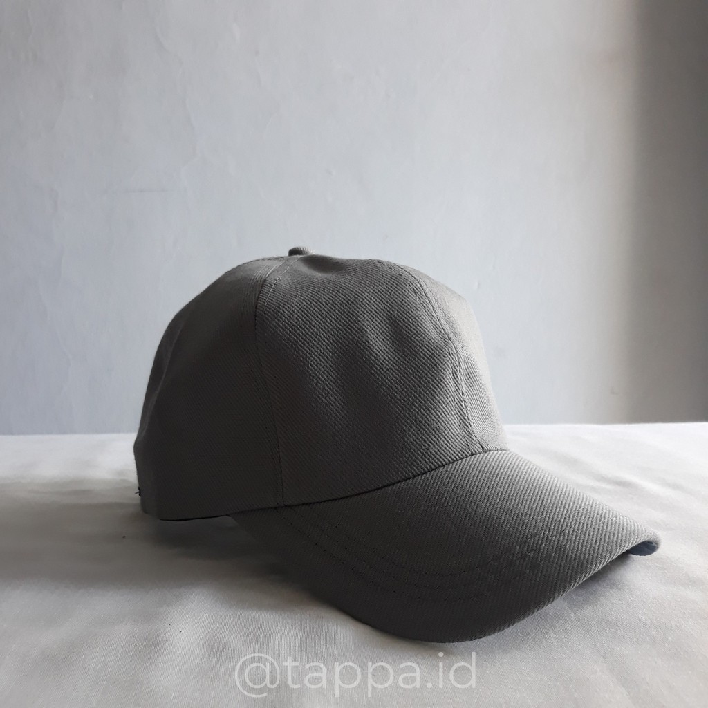 TOPI POLOS BASEBALL / BASEBALL PLAIN CAP (Abu-abu)