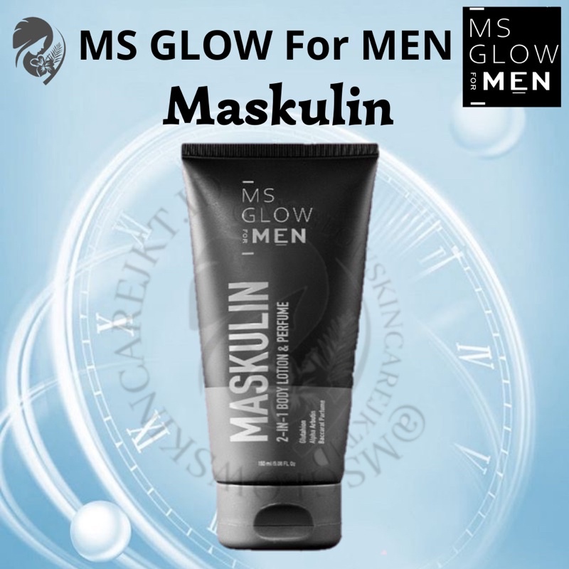 MS GLOW FOR MEN MASKILIN 2IN1 BODY LOTION &amp; FARFUM / MASKULIN MS GLOW MEN