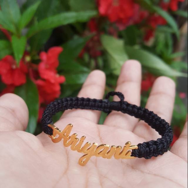 Gelang Tali Nama lapis emas