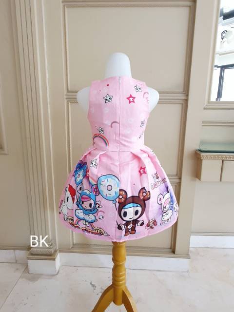 81107 TD UNICORN / DRESS UNICORN PINK / GAUN PESTA UNICORN ANAK IMPORT KOREA LUCU MURAH BAGUS