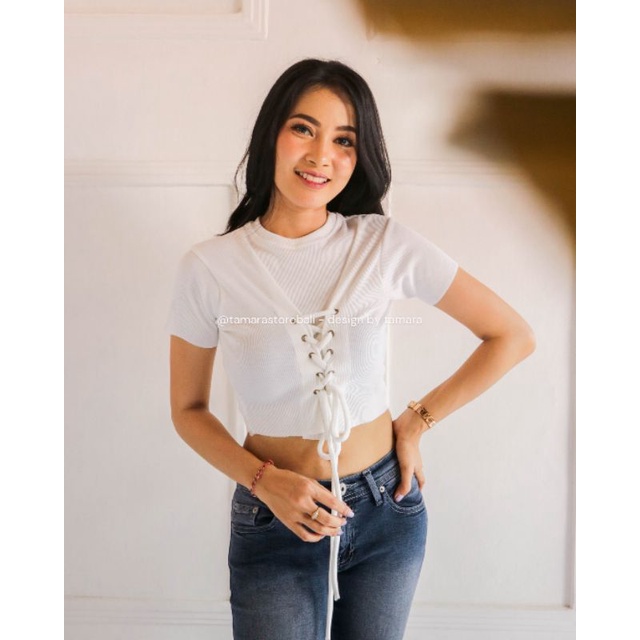 CROP TOP TALI BLOUSE SABRINA RIB PREMIUM