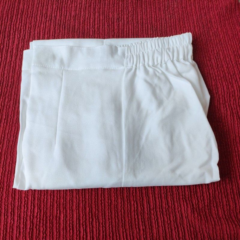 CELANA KULOT PANJANG WANITA CELANA BAHAN POLOS 991-Putih BW