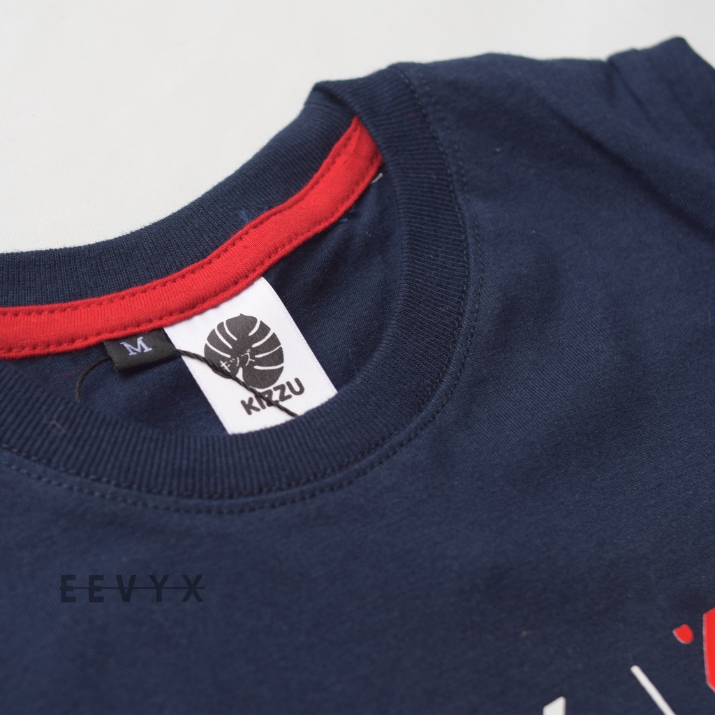 Kizzu Baju Kaos Distro Anak Laki Laki Umur 1-12 Tahun Bahan Cotton - Navy Red - Eevyx Store