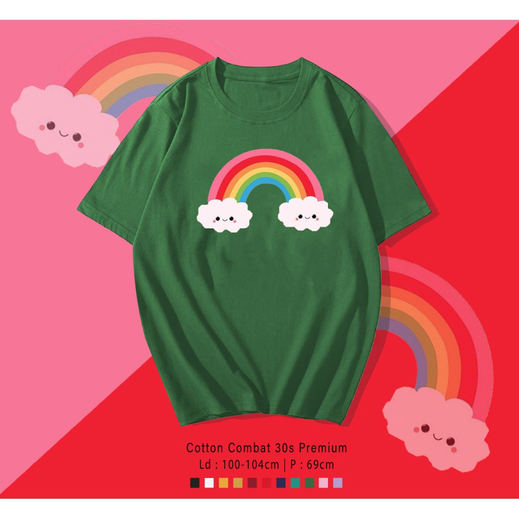 RAINBOW PELANGI KEHIDUPAN SMILE KAOS DESIGN PREMIUM  / TERMURAH