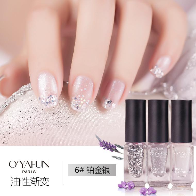 TERLARIS 3IN1 Set Oyafun Kutek Halal Glitter Berkilau Non Peel Off Tahan Lama