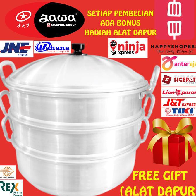 36cm Panci Dandang Langseng Kukusan Susun Tiga 3 Jawa Maspion Klakat 3