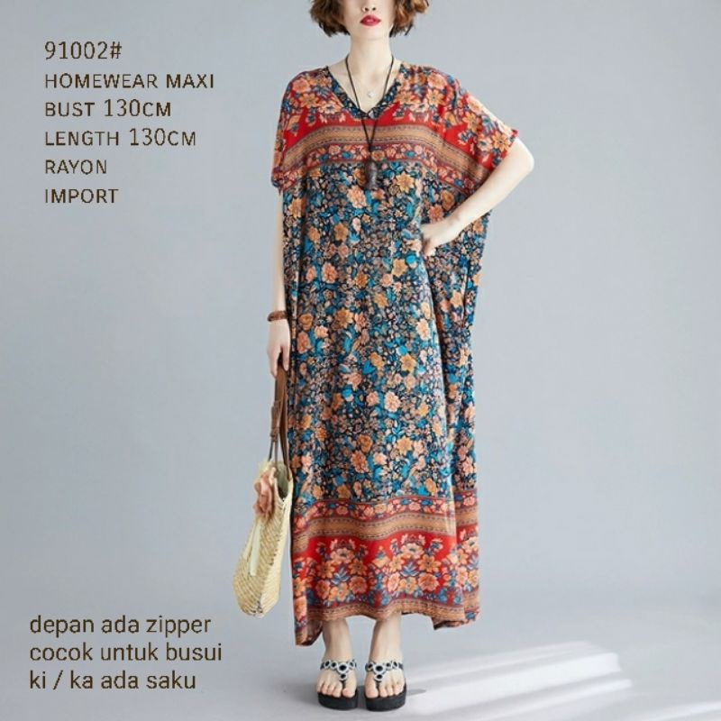 MDLV ~ 91002 Homewear Maxi Dress Maxi Oversize Dress Bigsize Dress Batik Fashion Import