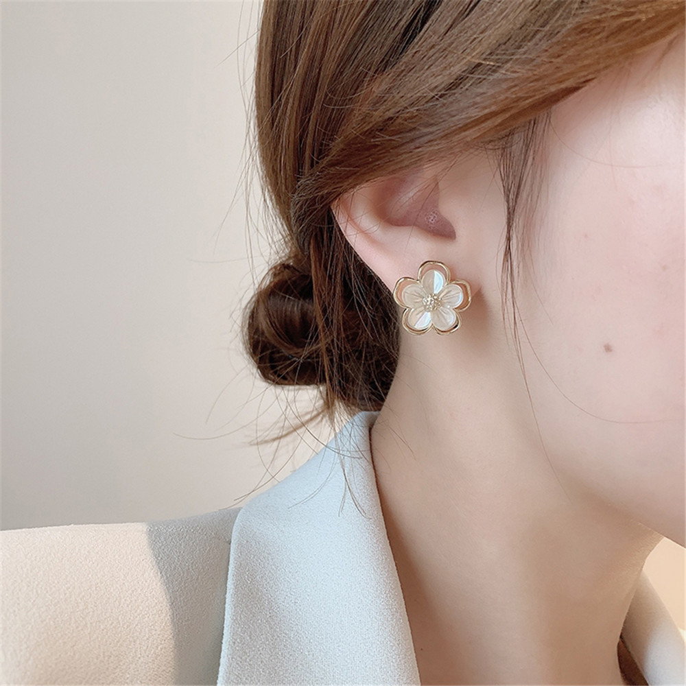 【1 Pasang】Korea Ins Temperamen Anting Bunga Sederhana # Aksesoris Fashion Wanita # Stud-3