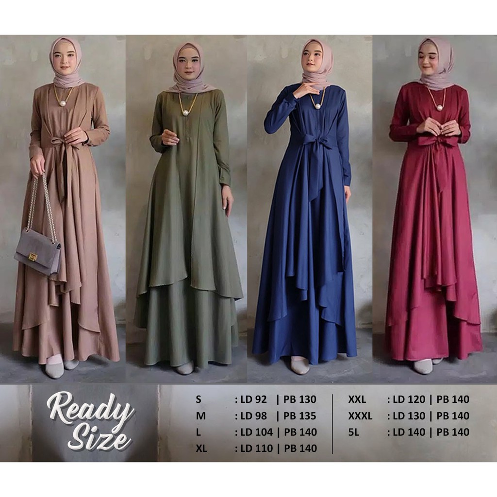 DRESS MUSLIM BUSUI - ALUNA MAXI - FASHION MUSLIM - (DRESS JUMBO : S M L XL XXL XXXL 5L)