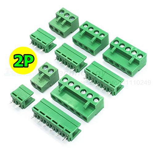 Terminal Block Konektor Plugable 5.08 mm 2 pin Screw Hijau 2p Lurus