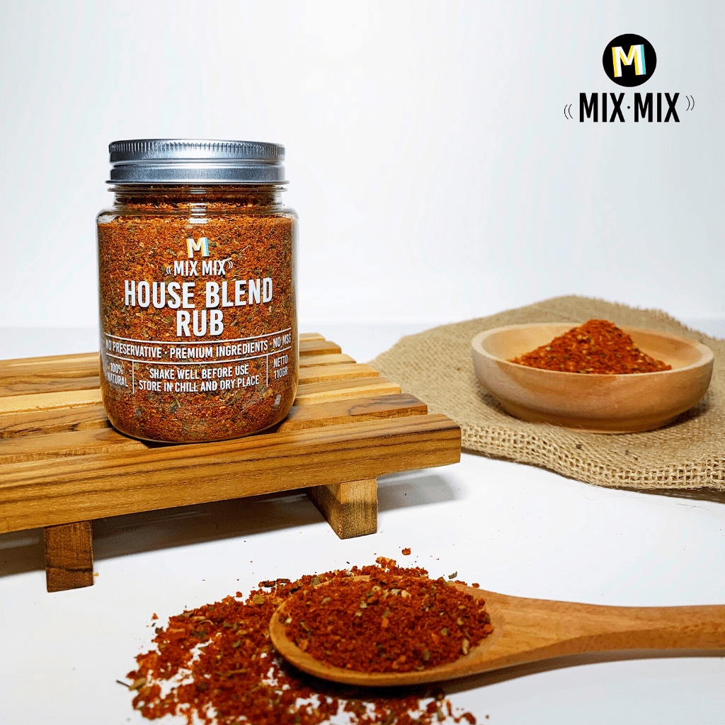 Mixmix Bumbu Marinasi Serba Guna Rendah Lemak House Blend Rub Spices Cajun Seasoning BBQ Grill 110 GRAM