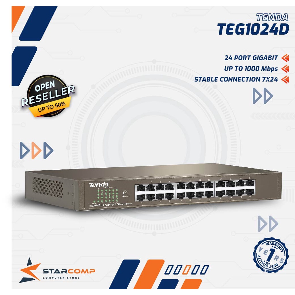 Tenda TEG1024D 24 Port Gigabit Ethernet Switch Hub TEG 1024 D