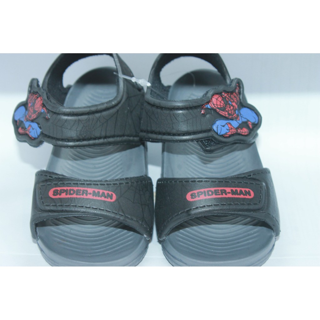 SANDAL ANAK LAKI LAKI SPIDERMAN FLAT SOFT NON LED USIA 1,5 sd 4 THN WARNA HITAM