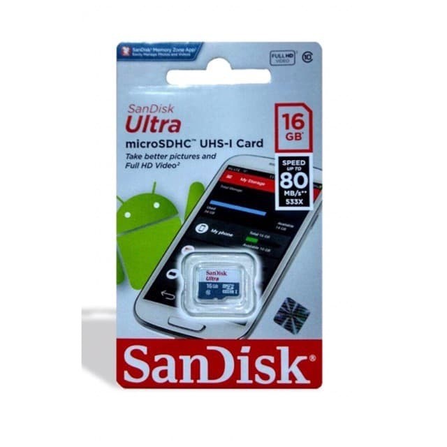 SanDisk Memory memori card Microsd Micro SD MMC 16 Gb 16Gb Class 10 Hp