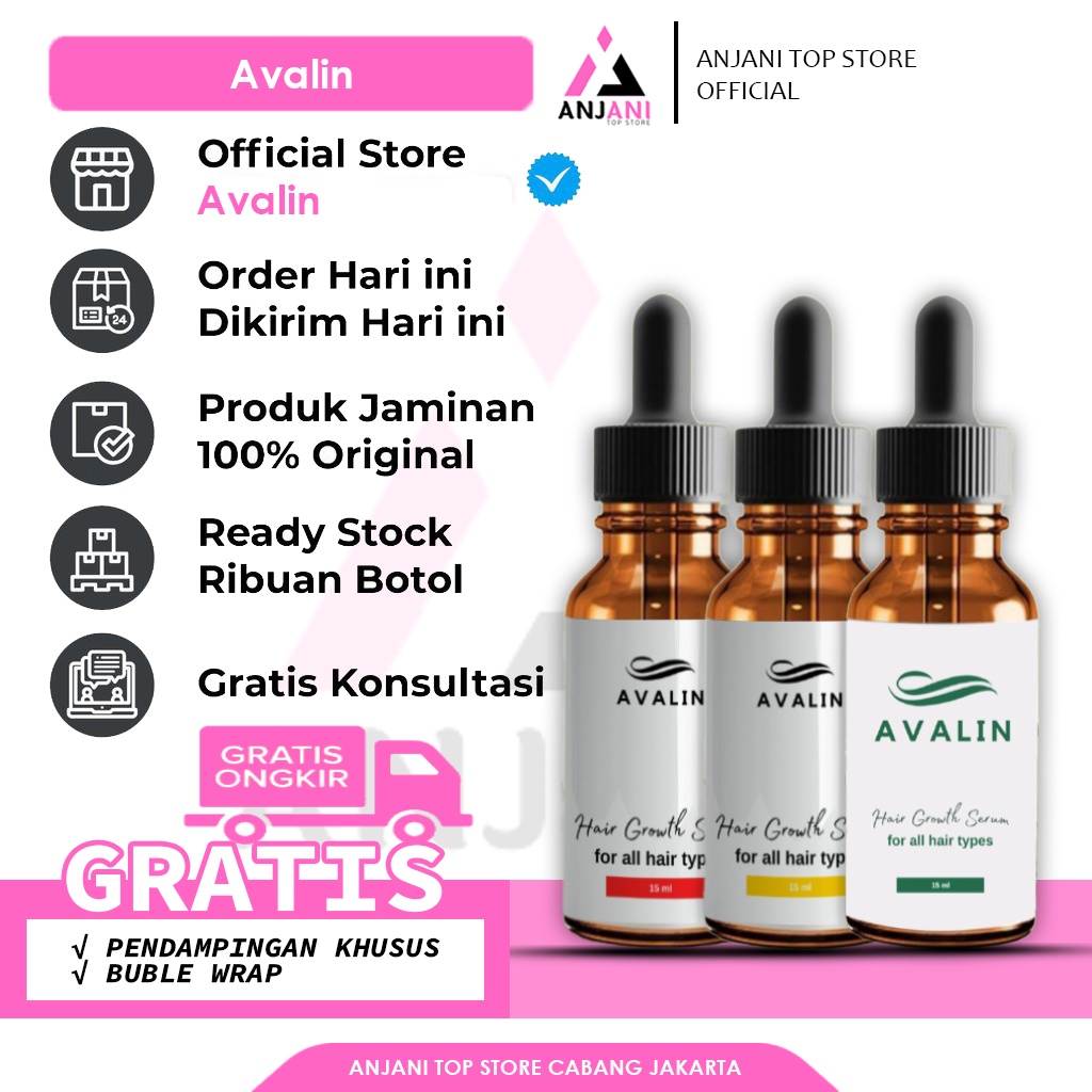 AVALIN BOOSTER HAIR GROWTH OIL SERUM PENYUBUR RAMBUT OBAT PENUMBUH RAMBUT FREE GIFT BPOM ORIGINAL