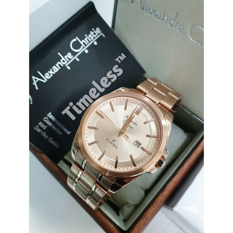 Jam Tangan Pria Alexandre Christie AC 8404 MD Rosegold