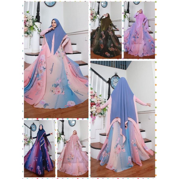 (9) ELDEENA LUNARA Baju set Gamis Syari wanita muslim Lunara Series By El.Deena. Nazra Sha