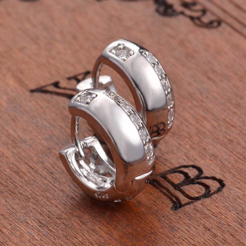 Anting Bulat Sterling Silver 925 Hypoallergenic Untuk Pria / Wanita Hoops