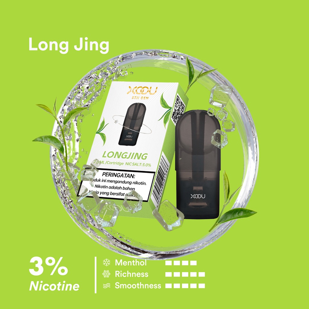 [PNCSID] [RELX COMPATIBLE] XOOU Mint Flavour Pods / Cartridge - Long Jing