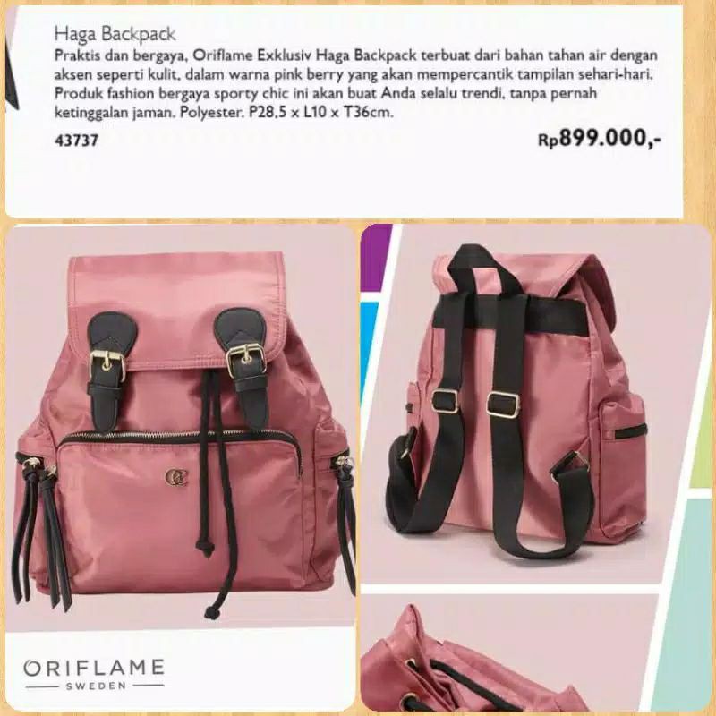PROMO Produk Haga backpack, tas Produk oriflame, oriflame original, oriflame murah, tas original Ori