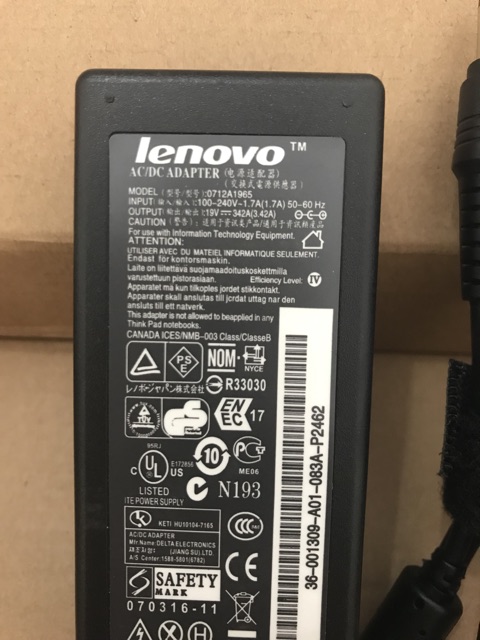 ADAPTOR LAPTOP LENOVO 19V-3.42A charger Notebook 19 volt 3.42 ampere
