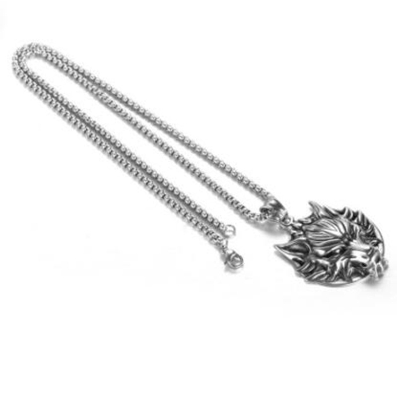 SEUSUK Pendant Necklace Wolf Head Necklace Original Animal Jewelry