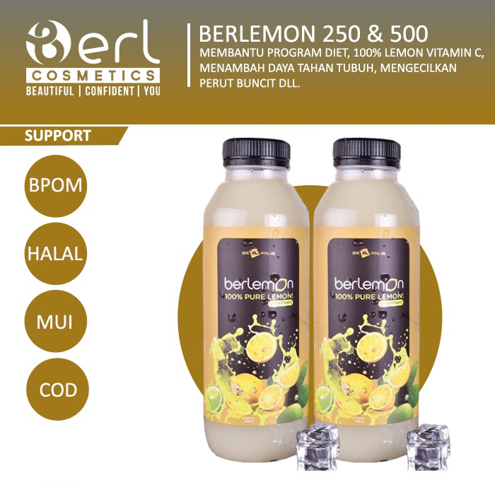 

[BISA COD] Berlemon 500 ML Minuman Diet dan Kesehatan B ERL Lemon Sari Lemon