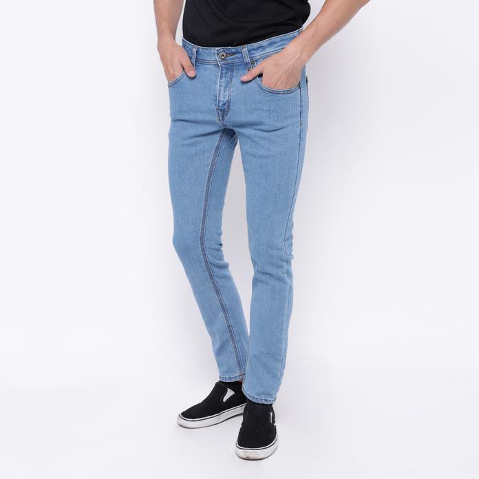 Edwin Celana Jeans Slim Fit Pria Panjang Light Blue La 01 - Biru Muda, 31 Top Quality