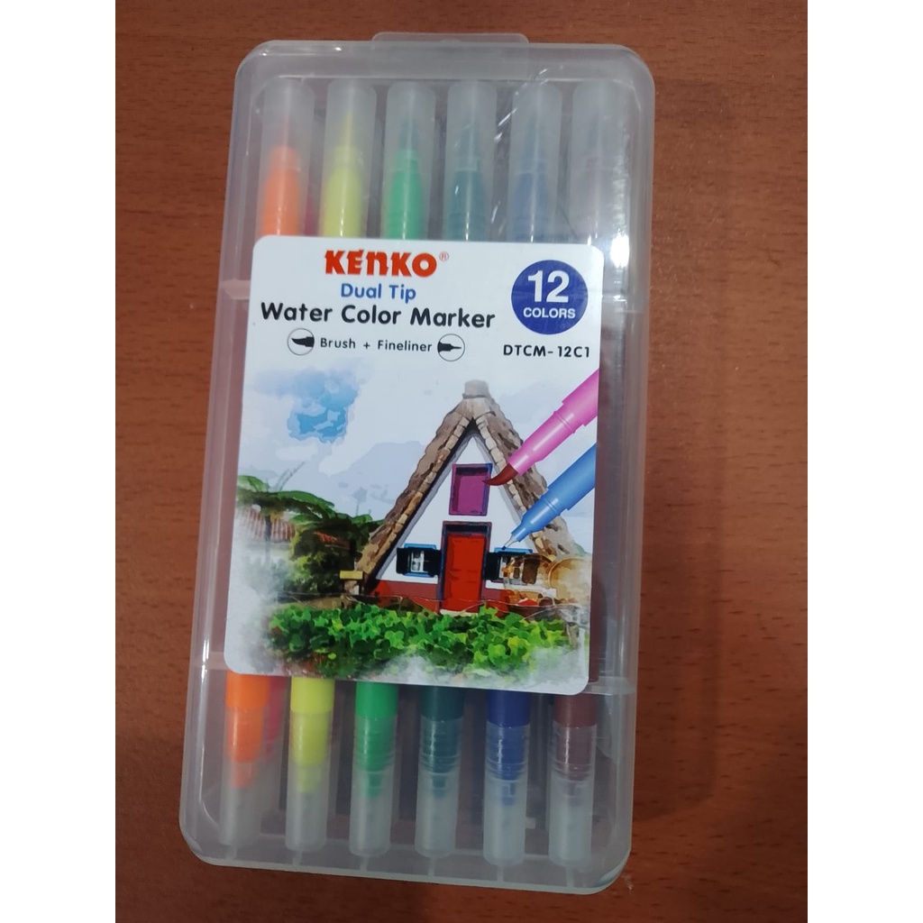 

Brush pen warna Dual tip DTCM-12 C1 Merk Kenko (12 Colours)