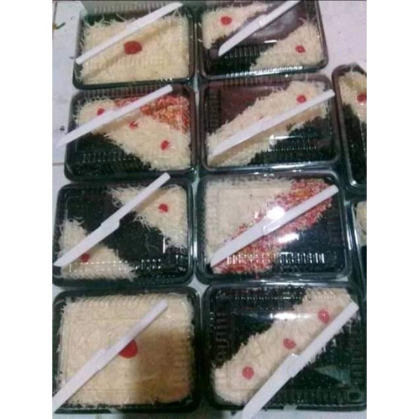 MIKA BROWNIS S  / TRAY BROWNIES S LUX Kue Bolu Bento / Mika Brownis S Lux PET Kecil / Tray Mika Brownis Kecil Small / Tray Sushi