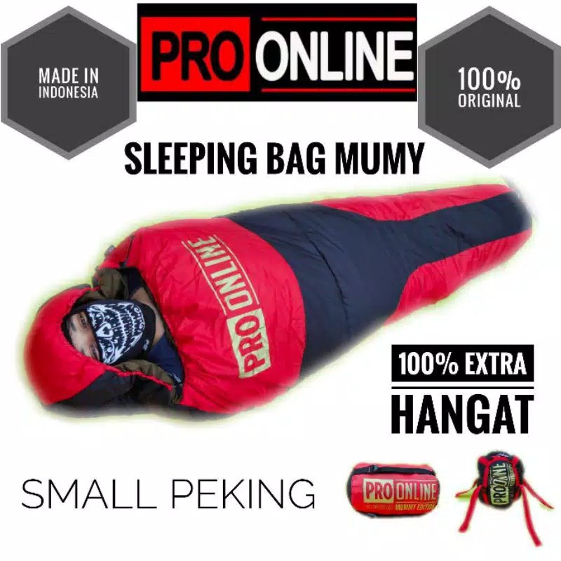 Sleeping Bag Waterflow Extreme Mummy Extra Tebal Lapisan Dacron SB Mumi Lebih Tebal dan Hangat