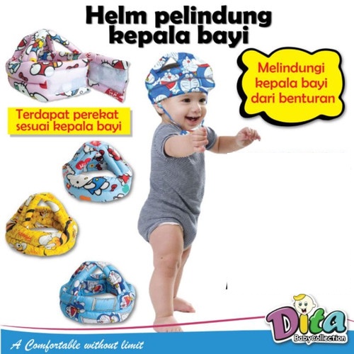 Bantal Helm Tanduk Anti Benturan Merk Dita Baby - Topi Pelingdung Kepala Bayi