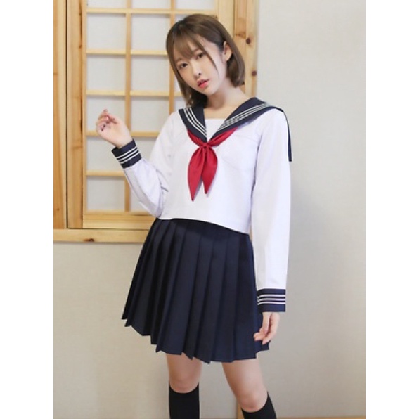 seifuku jepang Japanese School Uniform Skirt Sailor Outfit Costumes JK Uniform Suit Girls Pleated Skirt Anime Cosplay Schoolgirl Uniform Tops