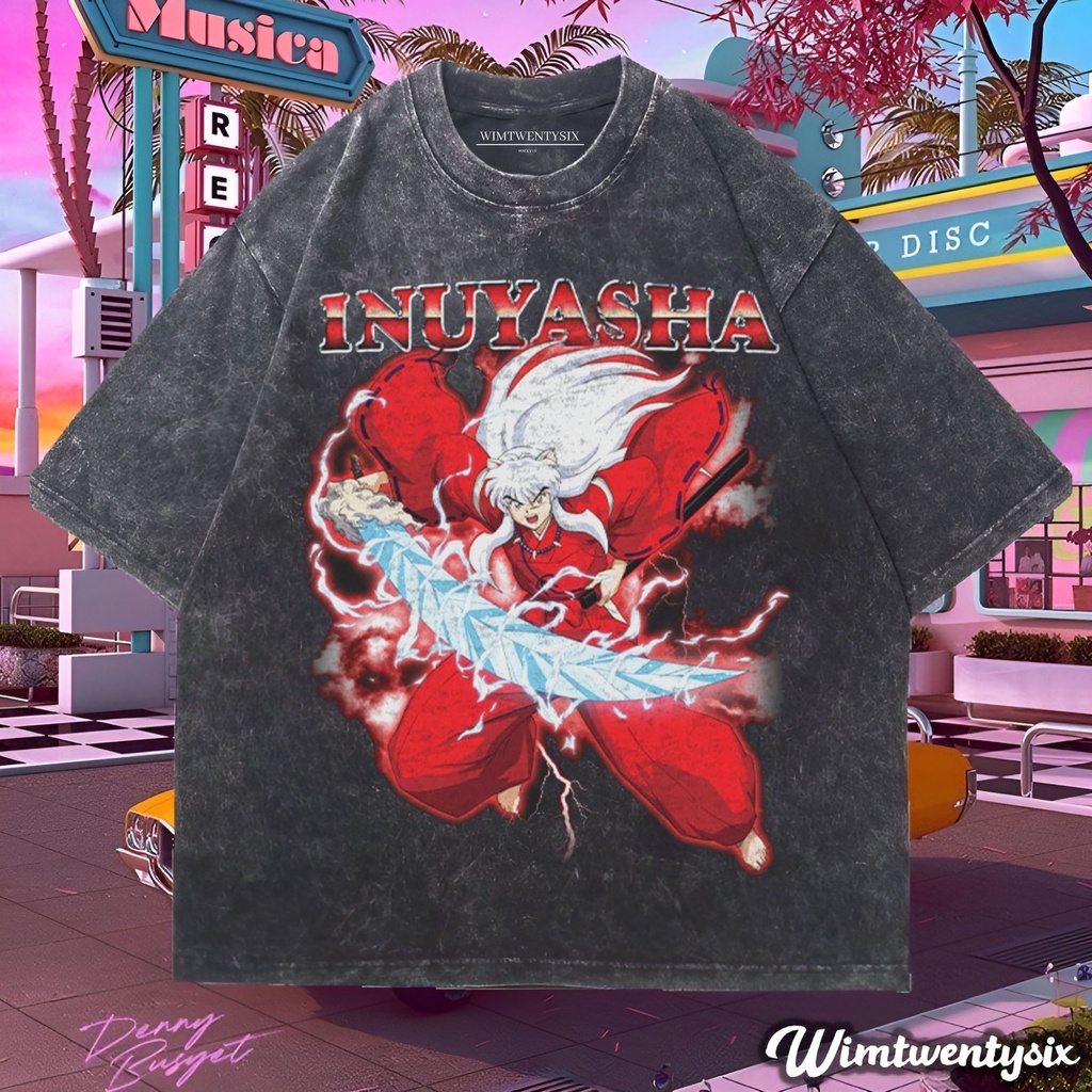 t-shirt oversized | kaos oversize | kaos washing | kaos anime INUYASHA vintage tee | retro