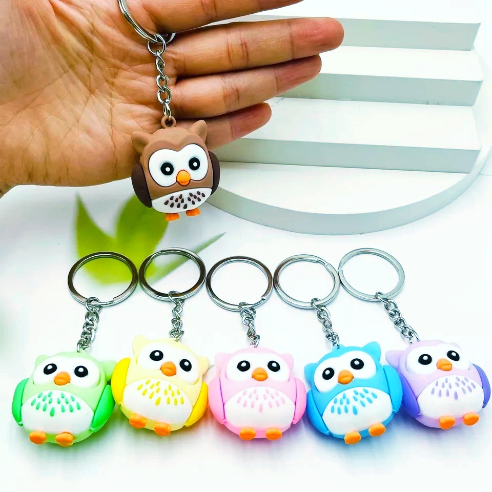 GANTUNGAN KUNCI OWL // Ganci Karakter Burung Hantu Unik Lucu | Gantungan tas | Bag Charm | Souvenir Murah | Keychain | COD